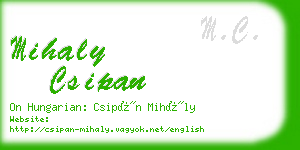 mihaly csipan business card